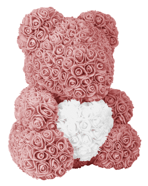 Goldene Rose MIT GRAVUR Valentinstag Geschenk Rosenbär 25cm Rosen Bär Teddybär 
